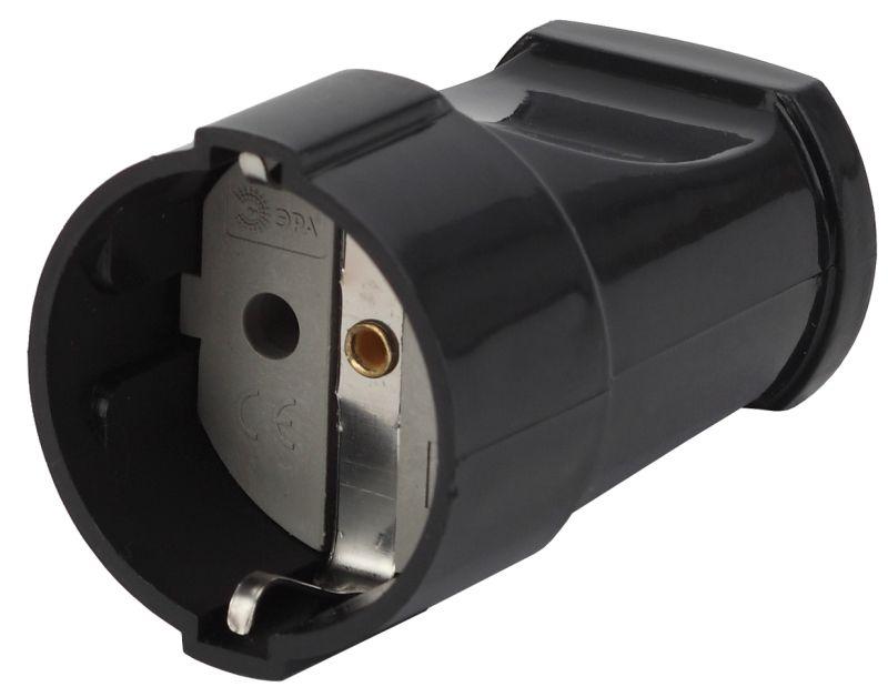Розетка кабельная с заземл. прямая 16А черн. Rx2-B Б0039683