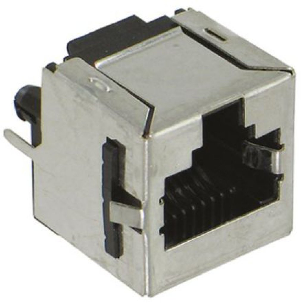 5557730-1 - Модульный разъем, Cat3, RJ45 Jack, 1 x 1 Port, 8P8C, Cat3, Монтаж в Сквозное Отверстие