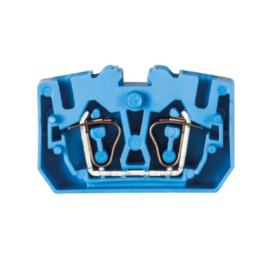 Клемма двойная WKF 2,5/MD/ F BLAU - Сдвоенная проходная клемма, тип фиксации провода: пружинный, номинальное сечение: 2,5 мм кв., 24A, 800V, ширина: 10 мм, цвет: синий, тип монтажа: монтажный фланец