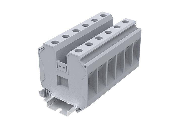 Проходная клемма TU35-2-GY - Проходная клемма, тип фиксации провода: винтовой, номинальное сечение: 35 мм кв., 125A, 1000V, ширина: 16 мм, цвет: серый, тип монтажа: DIN 35