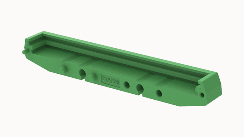 Торцевая крышка DM108-01P-14 - Торцевая крышка, для корпусов РЭА серии DM108, левая, ширина 5 мм, пластик, цвет: зеленый