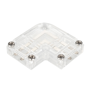 Коннектор угловой для ленты ARL-50000PV (15.5x6mm) прозрачный 027062 - Коннектор угловой для соединения ленты ARL-50000PV (15.5x6mm, тип WP2) под углом 90 градусов. Материал - прозрачный пластик PC.