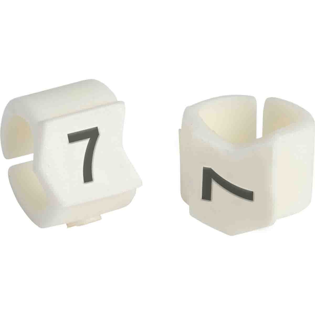 brd133407 - SCN-23-7 клипсы белые, 50шт/упак, для провода 5,9-8,5мм диаметра, легенда 7