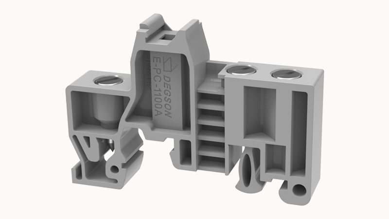 Концевой стопор E-PC-01P-11-1100Z(H) - Концевой стопор на рейку DIN35, тип зажима: винт, ширина: 9,5 мм, цвет: серый, пластик