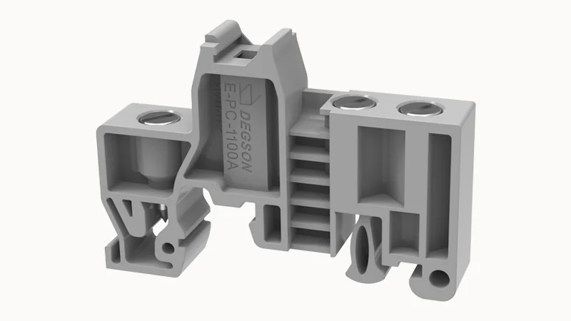 Концевой стопор E-PC-01P-11-1100Z(H) - Концевой стопор на рейку DIN35, тип зажима: винт, ширина: 9,5 мм, цвет: серый, пластик