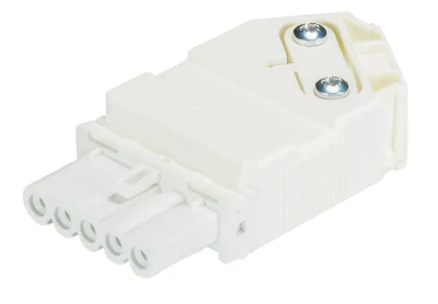Разъем GST15i5S B1 WS - Розеточный разъем на кабель диам. 6 - 11,5 мм, 5 полюсов, винтовая фиксация, номинальное напряжение: 250/400V, номинальный ток: 16A, цвет: белый, серия gesis GST15i5