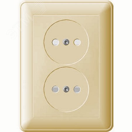 Розетка 2-м СП W59 16А IP20 без заземл. защ. шторки сл. кость SE RS16-254-28