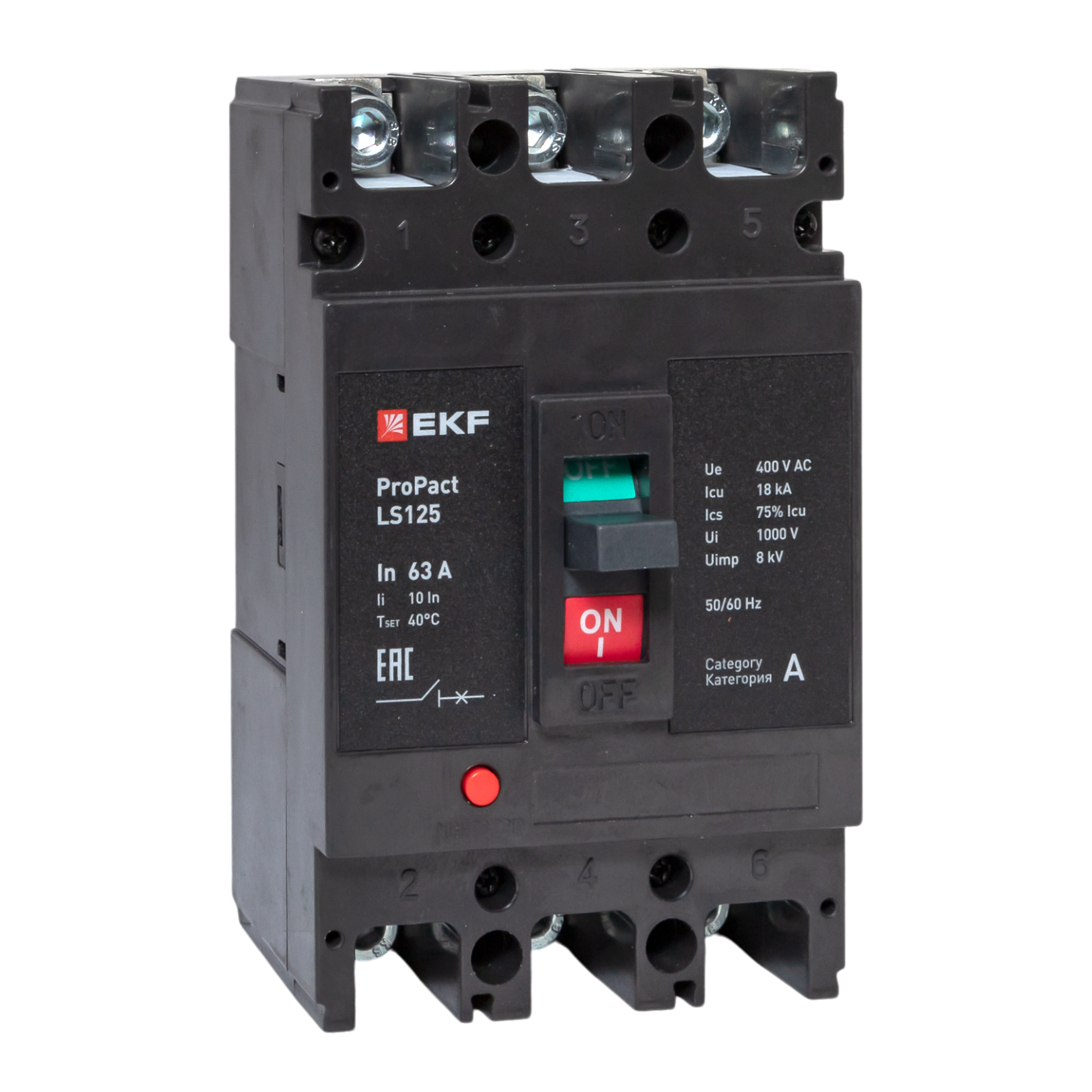 Автоматический выключатель LS125 18кА 3P 63А ProPact EKF