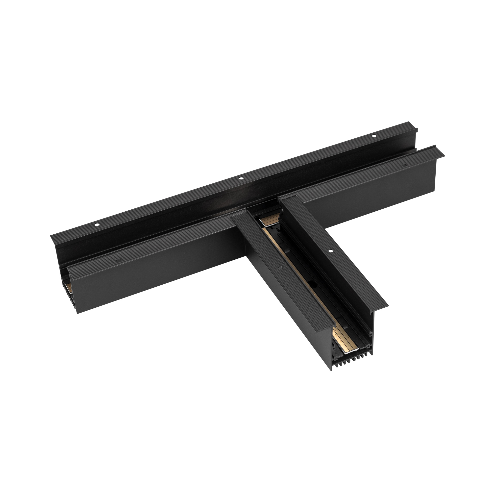 Коннектор тройной MAG-CON-4560-F-T90 (BK) 026921(1) - Тройной прямой коннектор для встраиваемого трека MAG-TRACK-4560-F. DC24V. Материал алюминий, цвет черный. Размеры 415x245x75x60мм. Аксессуары для соединения с треком приобретаются отдельно.