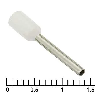DN00712 WHITE (1.2X12MM) - Наконечник на кабель DN00712, белый, 1.2x12 мм