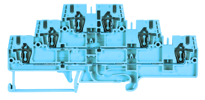 Клемма WKFN 2,5 E3/35 BLAU - 3-х этажная клемма, тип фиксации провода: пружинный, номинальное сечение: 2,5 мм кв., 20A, 500V, ширина: 5 мм, цвет: синий, тип монтажа: DIN 35