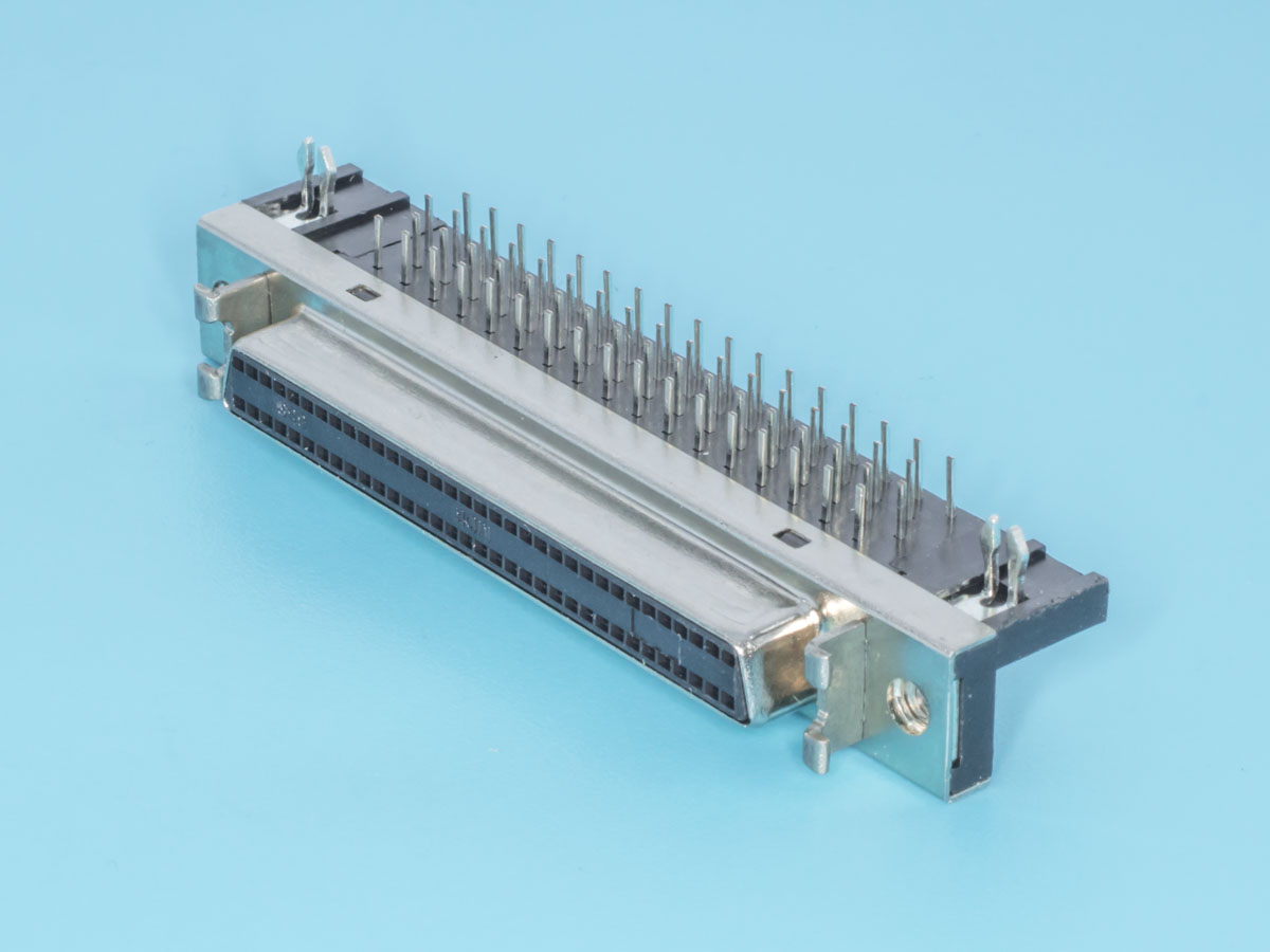 MDR-68F - Разъем  Micro D-SUB  68 контактов, гнездо на плату,  прямой угол