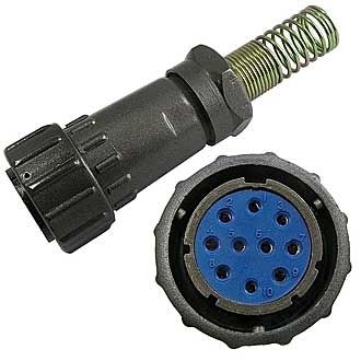 FQ24-10PIN TK-12 - Кабельная розетка, 10 контактов, пружиный хвостовик под кабель 12мм