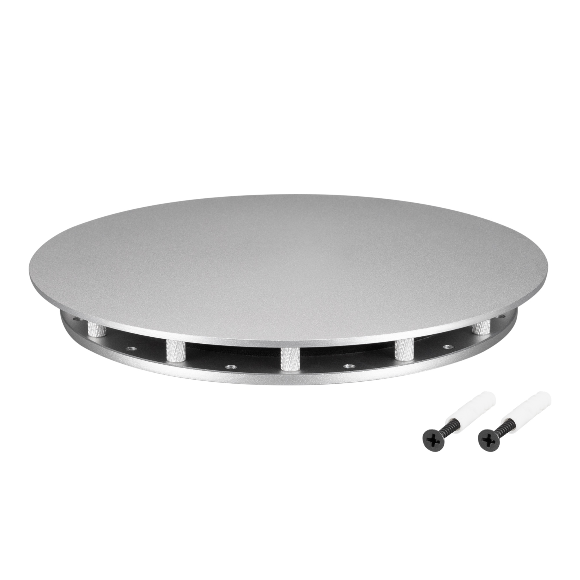 Крепление MOONLIGHT-BASE-ROUND-D13-L Silver 046089 - Крепление герметичной ленты MOONLIGHT D13. Материал сталь, цвет серебряный. Размер крышки L (175х175 мм). Подходит для плоских поверхностей. Габариты держателя в сборке 175x175x22 мм. Диаметр основания 