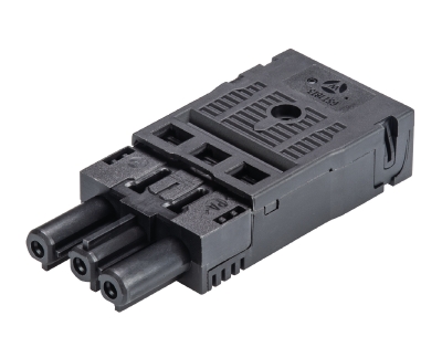 Разъем GST18i3 F B2 ZR1 SW - Розеточный разъем на кабель диам. 7,8 - 10,3 мм, 3 полюса, пружинная фиксация, номинальное напряжение: 250V, номинальный ток: 20A, цвет: черный, серия gesis GST18i3