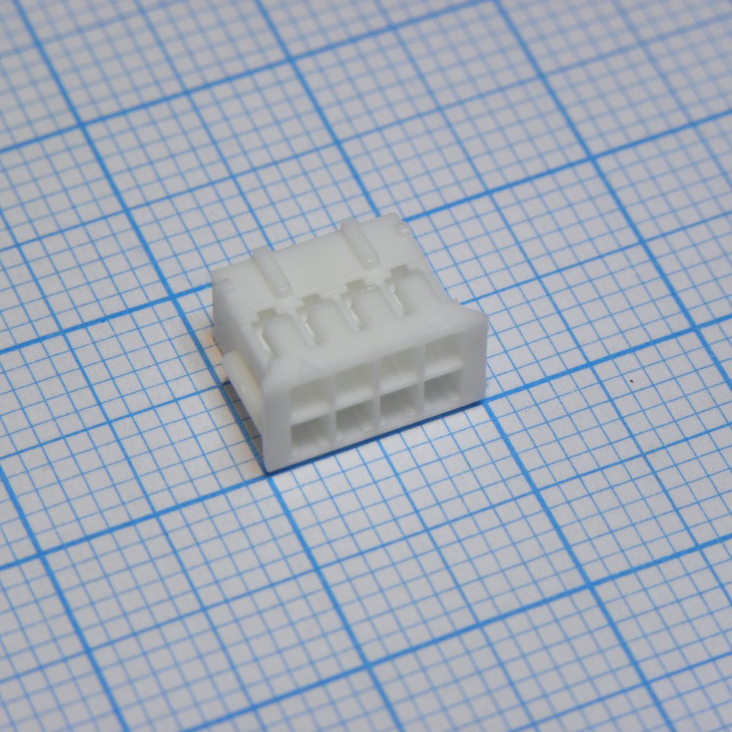 I-DS1066-01-SCW02X4 - Корпус разъема розетка на кабель 2x4 контакта, шаг 2.00мм