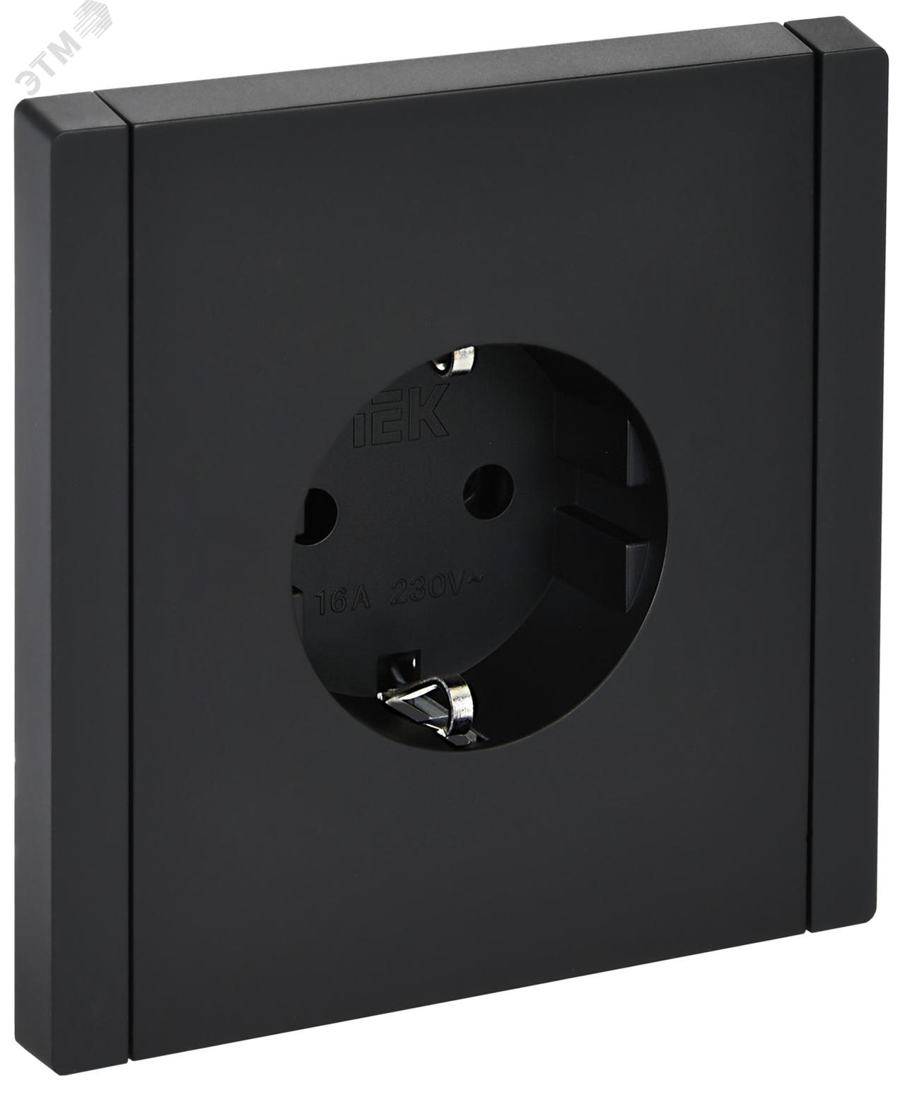 Розетка СП FORTE&PIANO FP114 16А с заземл. без защ. шторок безвинт. крепл. черн. IEK FP-R11-16-1-K02