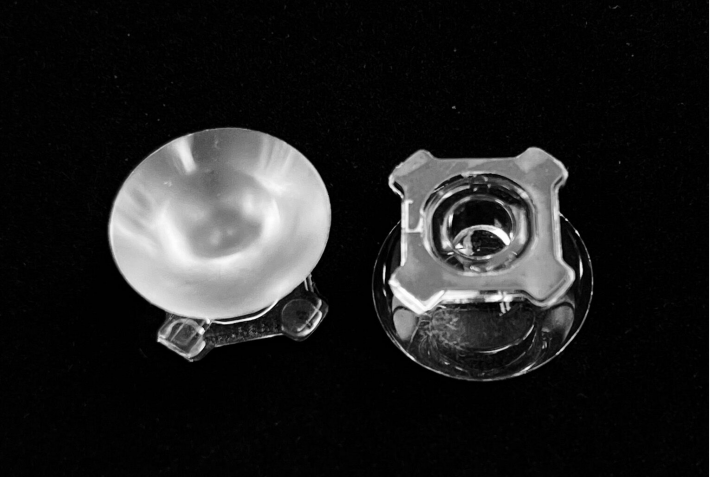 ALS21D30G - Линза с клеевой основой для светодиода 3535/3030, эфф=93%,  ~30°,  21.58 mm  H:11.4mm, PMMA