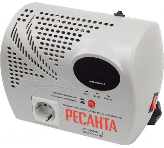 Стабилизатор напряжения АСН-500 Н/1-Ц 1ф 0.5кВт настен. с розеткой IP20 релейный 63/6/9