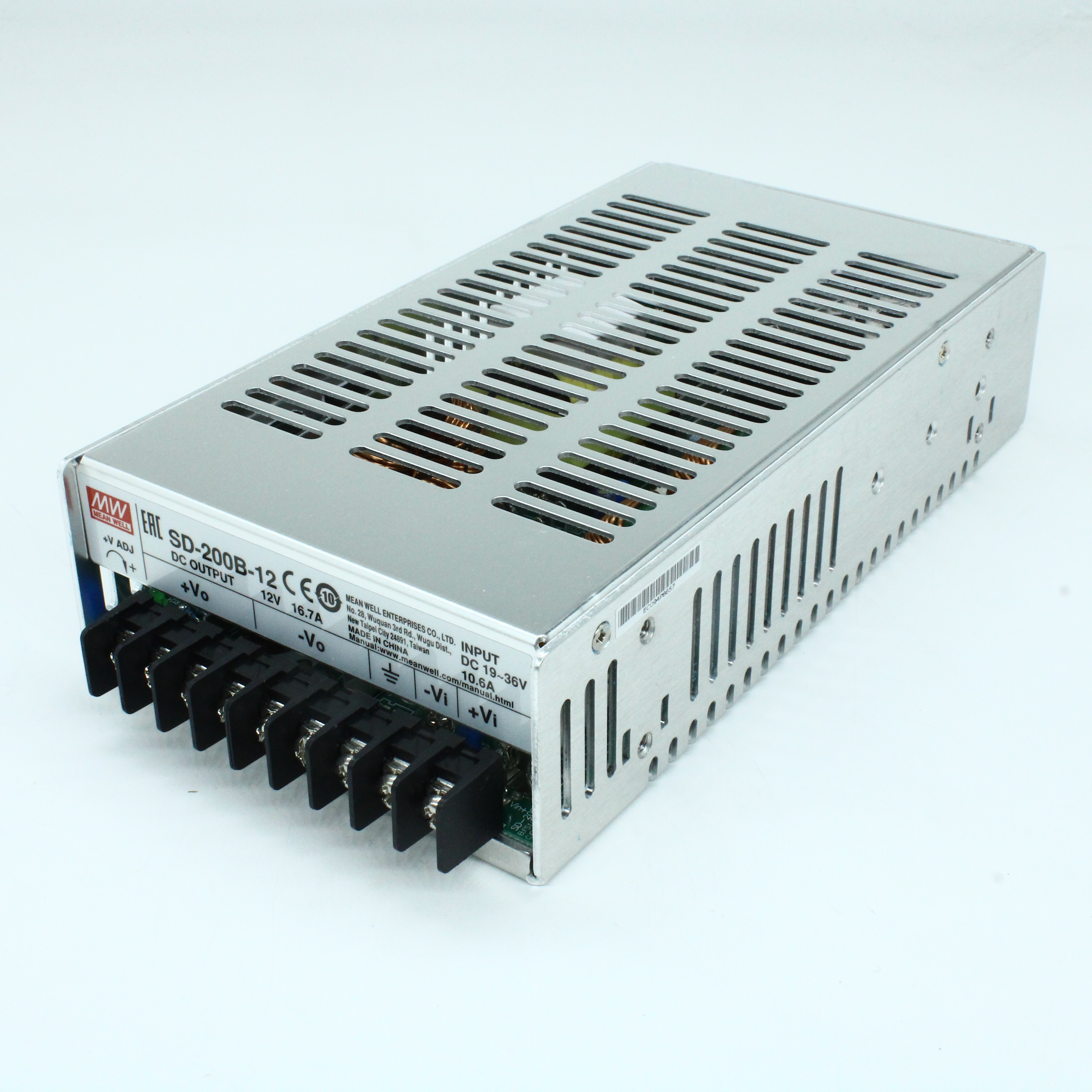 SD-200B-12 - DC-DC, 200Вт, Uвх=19 - 36В, Uвых=12В/16.7А, изоляция 1500В DC, рег. Вых=11…16V, в кожухе 215х115х50мм, -20°С…+60°С