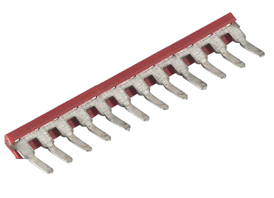 Соед. мостик IVB WK 2,5-K- 12 ROT - Соединительный мостик, для установки в зажимную клетку, изолированный, угловой, толщина 0,8 мм, угловой, 12 полюсов, для клемм: WK-2,5, цвет: красный