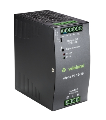 Блок питания WIPOS P1 12-10 - Источник питания, однофазный, 12 V / 10 A, 285 W; диапазон входных напряжений: 115/230 V AC, 210 – 375 V DC; габариты (мм): ширина x высота x глубина: 64 x 124.5 x 123.6; вес 0,92 кг; монтаж: на DIN рейку, температура окружаю