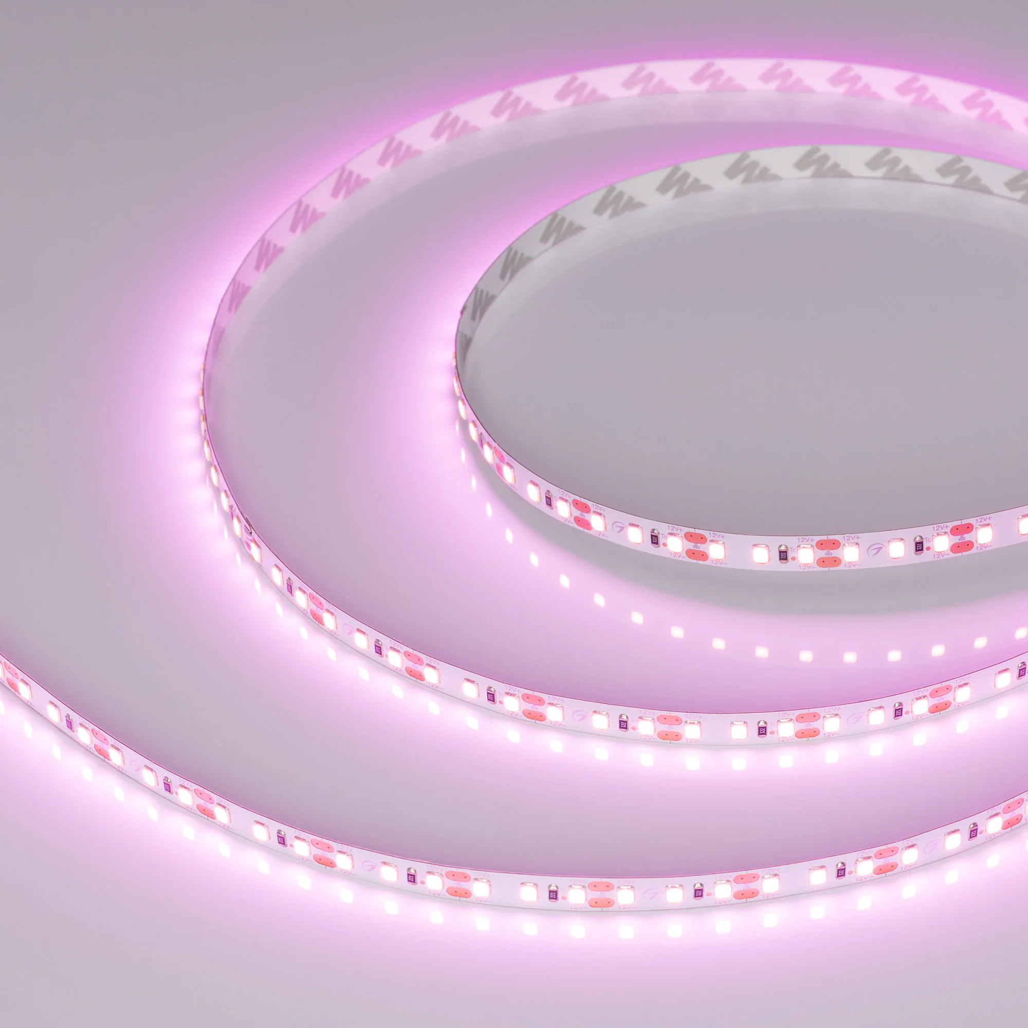 Лента RT-A120-8mm 12V Pink (9.6 W/m, IP20, 2835, 5m) 015897(2) - Светодиодная лента RT-A120, открытая. Светодиоды 2835, 120 шт/м (600 шт на 5 м), белая плата, ширина 8 мм, скотч 3M. Цвет РОЗОВЫЙ, угол 120°. Питание 12V, мощность 9.6 Вт/м (48 Вт на 5 м). Р