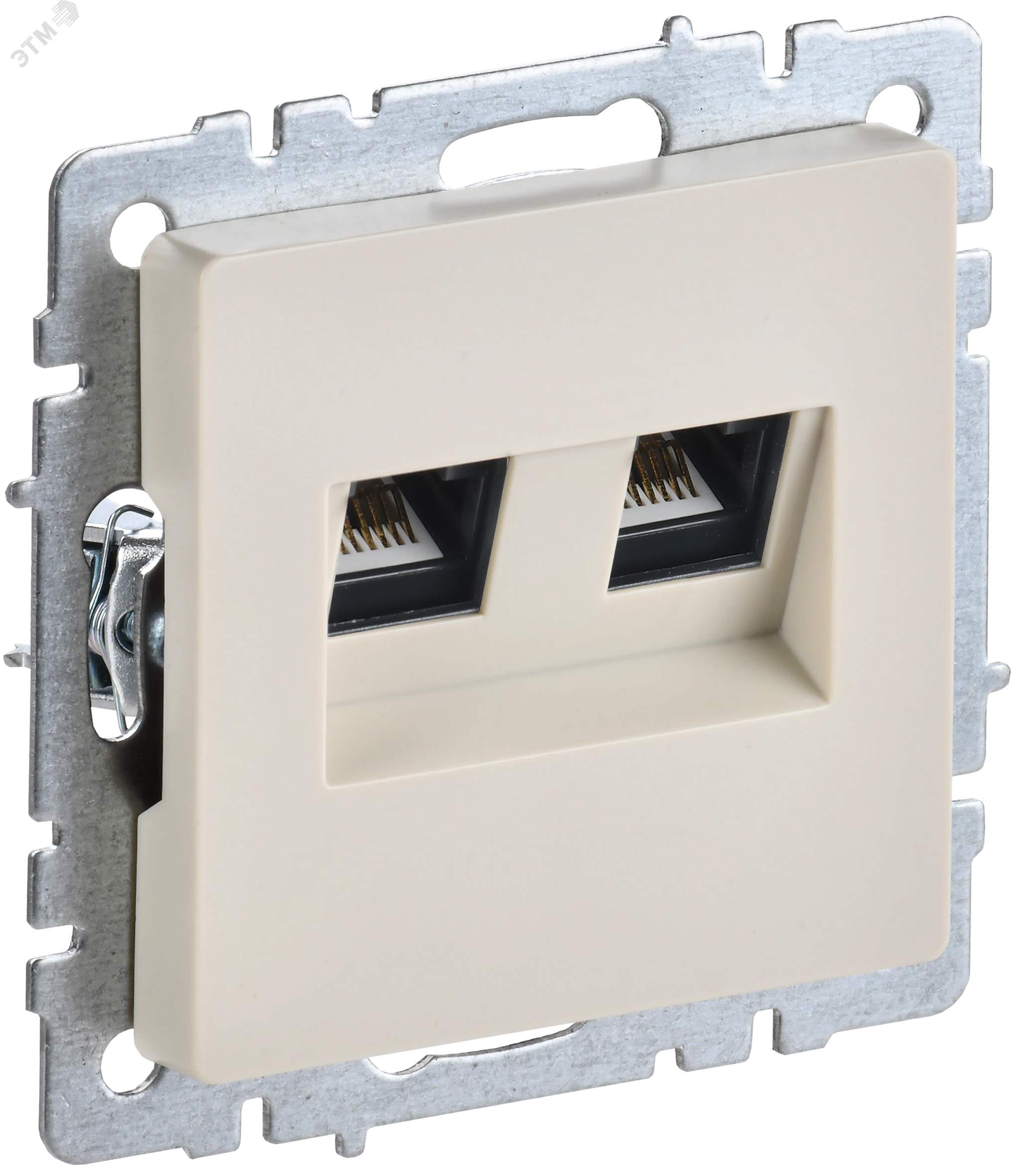 BRITE Розетка двойная RJ11+RJ45 кат.5E РК/Т12-БрКр бежевый BR-KT20-O-1-K10