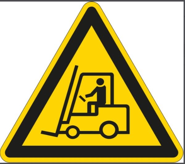 gws223663 - PIC 306-Предупреждающий знак "Опасность поражения работающим погрузчиком", сторона 500 мм, 1 шт, B-7538 (полиэстер)