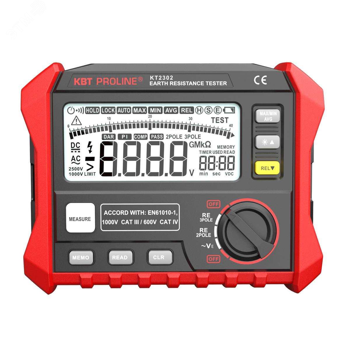 KT 2302 серия PROLINE - Прибор для измерения напряжения заземления, сопротивления заземления различного оборудования, мониторинга и планирования систем защиты от молний