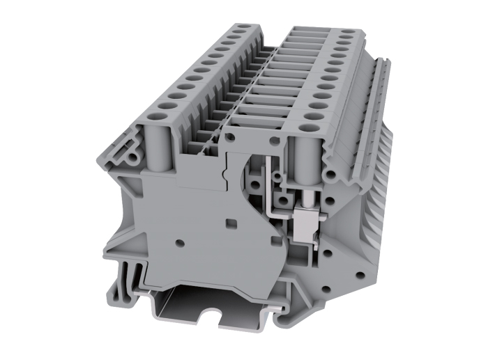 Клемма без размыкаьеля TU4-TG-GY - Клемма без размыкателя, тип фиксации провода: винтовой, номинальное сечение: 4 мм кв., 20A, 500V, ширина: 6,2 мм, цвет: серый, тип монтажа: DIN 35