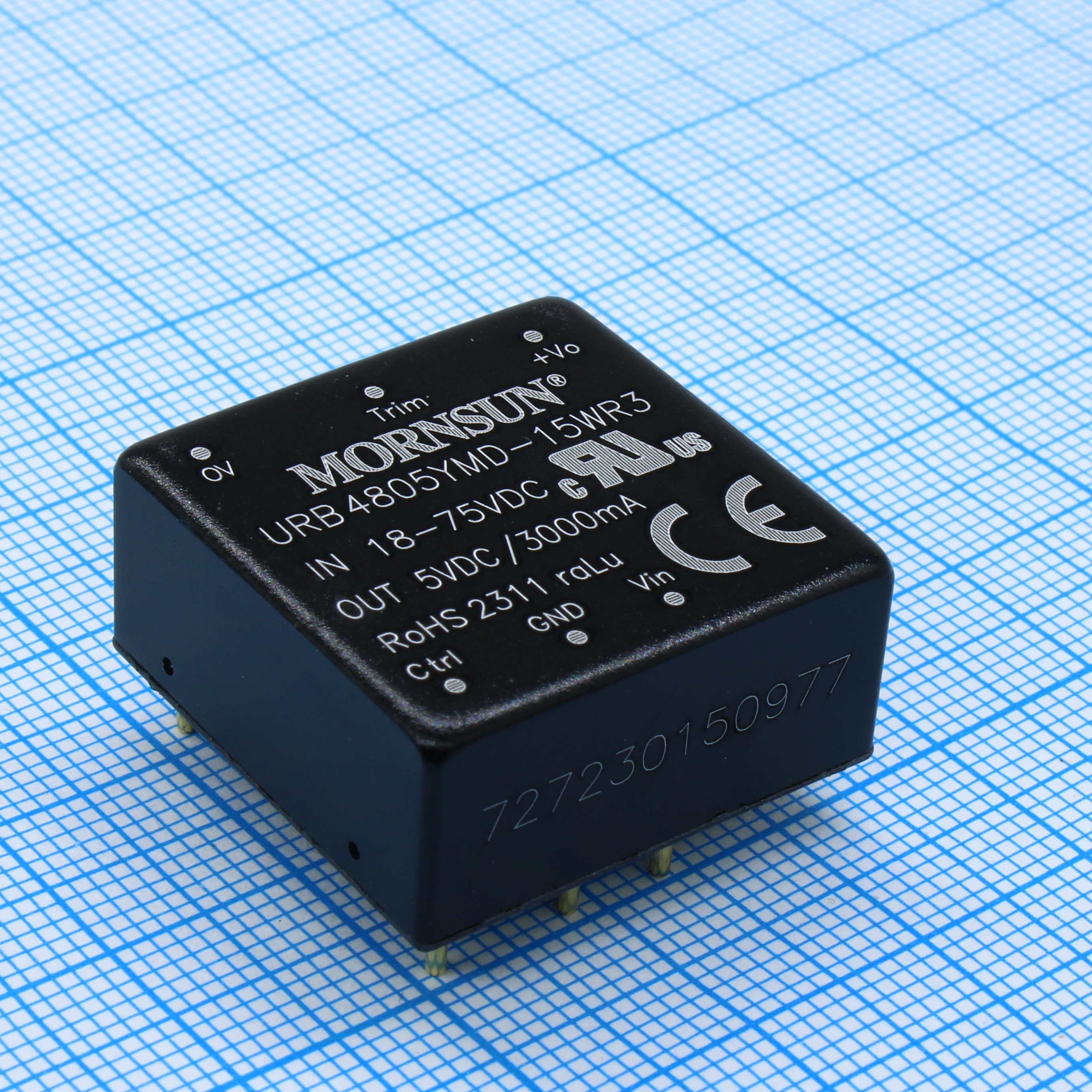 URB4805YMD-15WR3 - Преобразователь DC/DC мощность, 15Вт вход 48(18-75)В выход 5В 3А изоляция: 1500В
