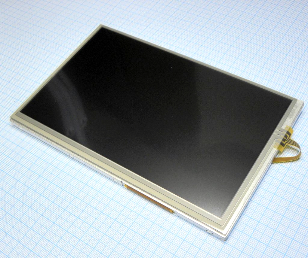 MI0700J1T-1 - TFT 7.0", 800xRGB480, сенс.панель, 18-бит RGB интерфейс, 262k, яркость 250cd/m2, контрастность 400:1, напр. питания 3,0...3,6 В, 6 o'cl, -10..+60С, антибликовое покрытие