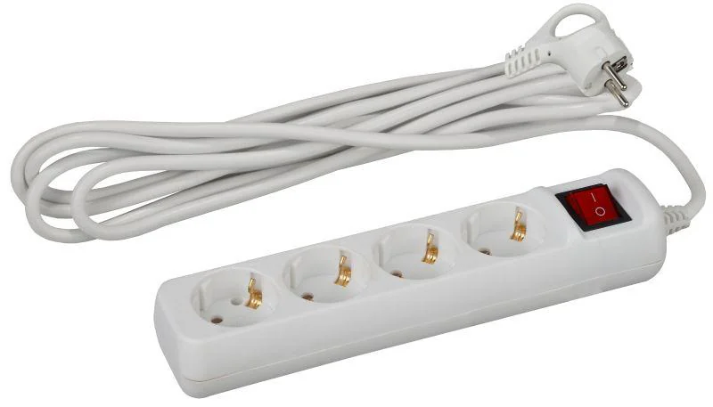 Удлинитель 4х3м с заземл. 16А IP20 U-4es-3m-3х1 ПВС 3х1 с выкл. Б0028381