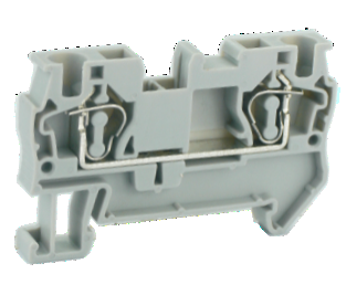 Проходная клемма UJ5-4 - Проходная клемма, тип фиксации провода: пружинный, номинальное сечение: 4 мм кв., 40A, 800V, ширина: 6,2 мм, цвет: серый, тип монтажа: DIN 35