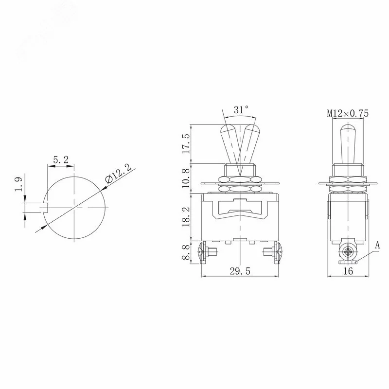 KN-101 - Тумблер ON-OFF (2c) 15A 250В
