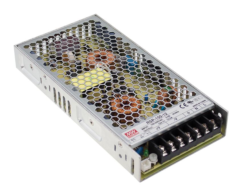 RSP-150-7.5 - AC-DC, 150Вт, ККМ, вход 85…264В AC, 47…63Гц /120…370В DC, выход 7.5В/20А, рег. вых 7.13…8.25В, изоляция 3750В AC, в корпусе 199х99х30мм, -30…+70°С