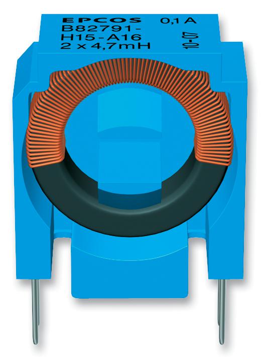 B82791H2351N001 - Синфазный дроссель двухобмоточный 22мГн 10кГц 0.35A 1.9Ом монтаж в отверстие коробка