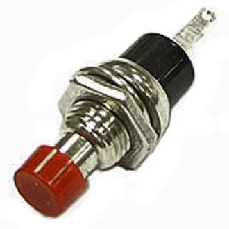 PBS-10B-2 OFF-(ON) КРАСНЫЙ - Кнопочный переключатель, OFF-(ON) без фиксации на замыкание, красный