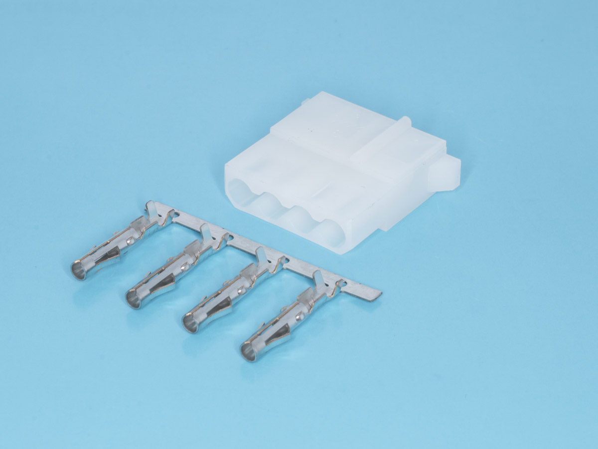 TH-4F - Разъем питания 4 контакта, гнездо на кабель, к дисководу, шаг 5,08