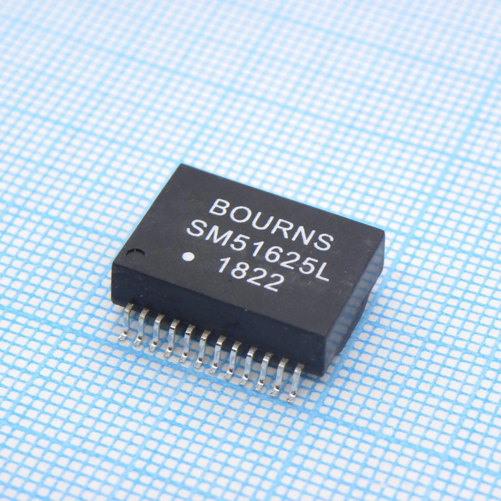 SM51625EL - Телекоммуникационный трансформатор 10/100/1000 Base-T +POE+, 1CT:1CT, 1.4Ohm DCR, SMD