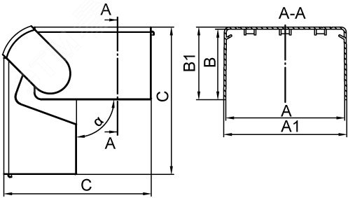 Угол для кабель-канала внешний изменяемый 70-120град. 80х40 NEAV 01708