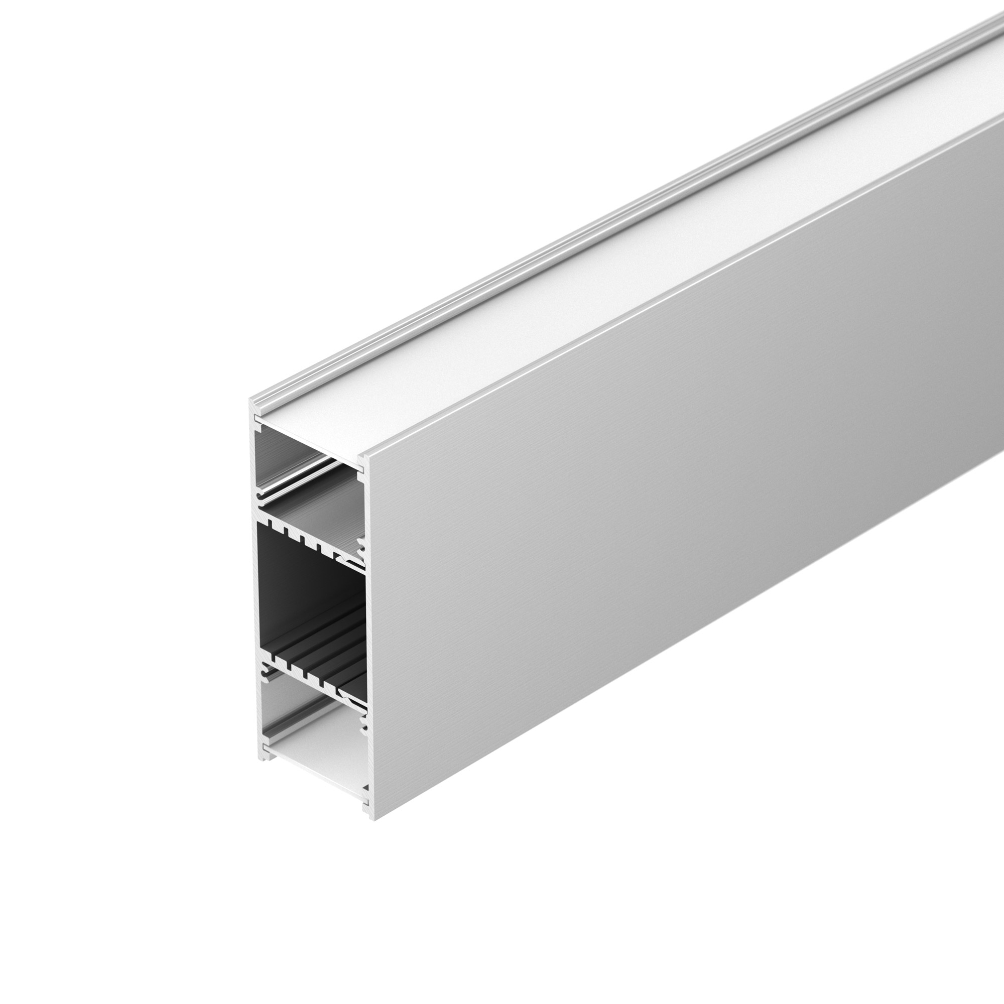 Профиль ARH-WALL-3385-DUAL-2000 ANOD 036341 - Настенный алюминиевый анодированный профиль для светодиодных лент и линеек с двусторонним свечением. Габаритные размеры (LхWхH): 2000x33x85мм. Состоит из двух частей - профиля и декоративной накладки. Ширина п