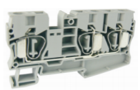 Проходная клемма UJ5-10/1X2E - Проходная клемма, 3 точки подключения в клемме, серия E, тип фиксации провода: пружинный, номинальное сечение: 10 мм кв., 65A, 800V, ширина: 10,2 мм, цвет: серый, стандарт GB/T14048.1, тип монтажа: DIN 35