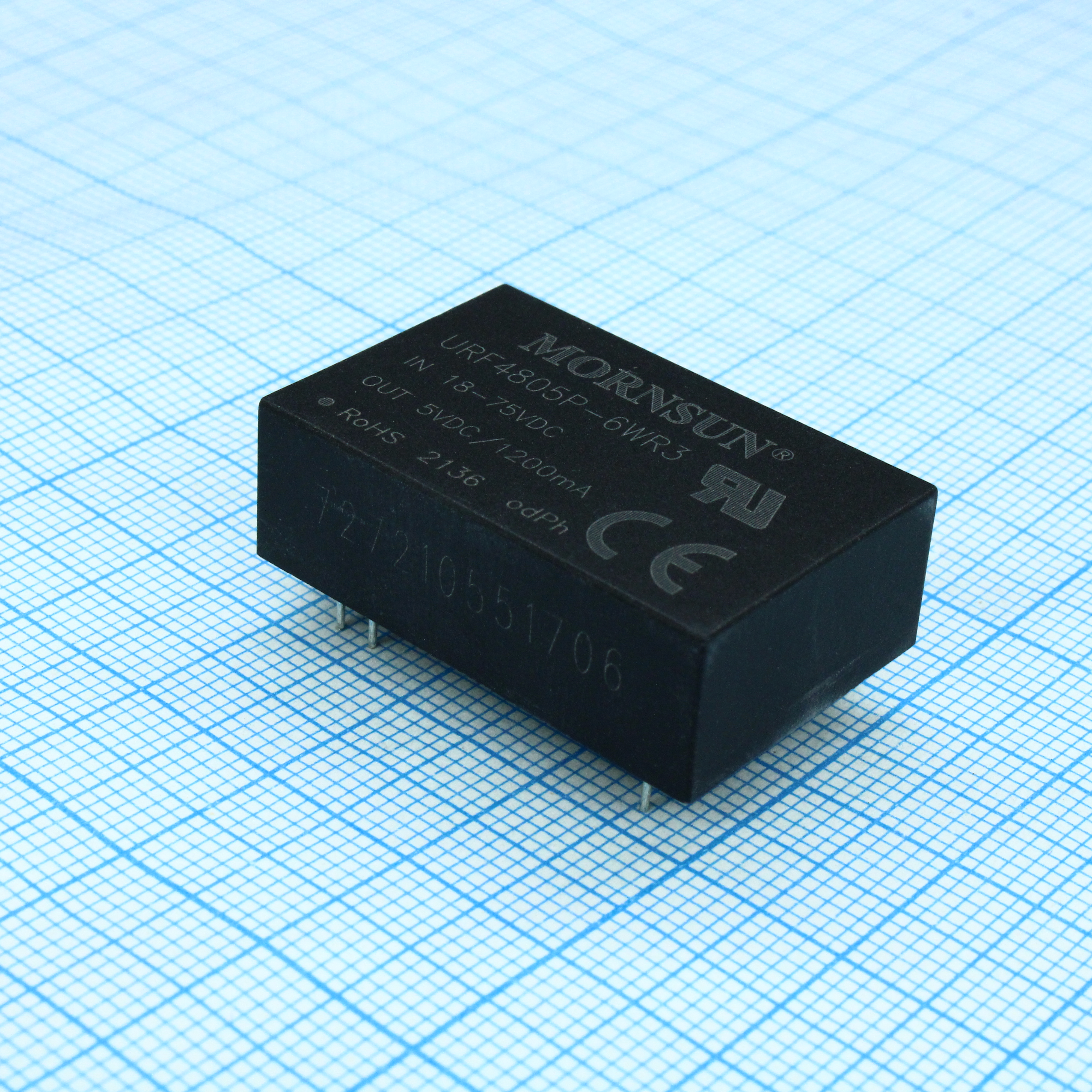 URF4805P-6WR3 - Преобразователь DC/DC мощность, Вт: 6 вход 48(18-75)В выход 5В 1200мА изоляция: 3000В