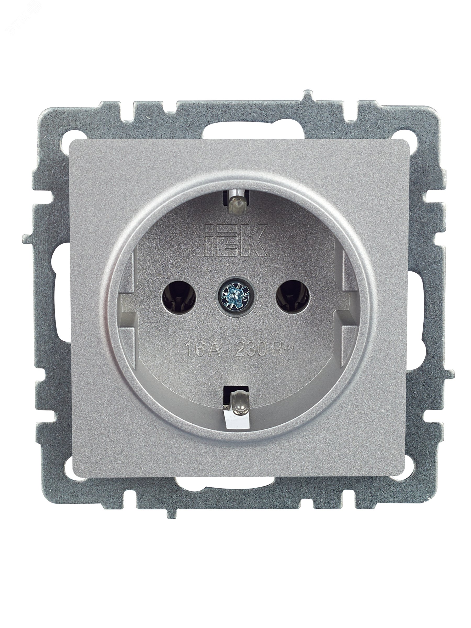Розетка BRITE РС11-1-0-БрА 16А с заземл. без защ. шторки алюм. BR-R11-16-K47