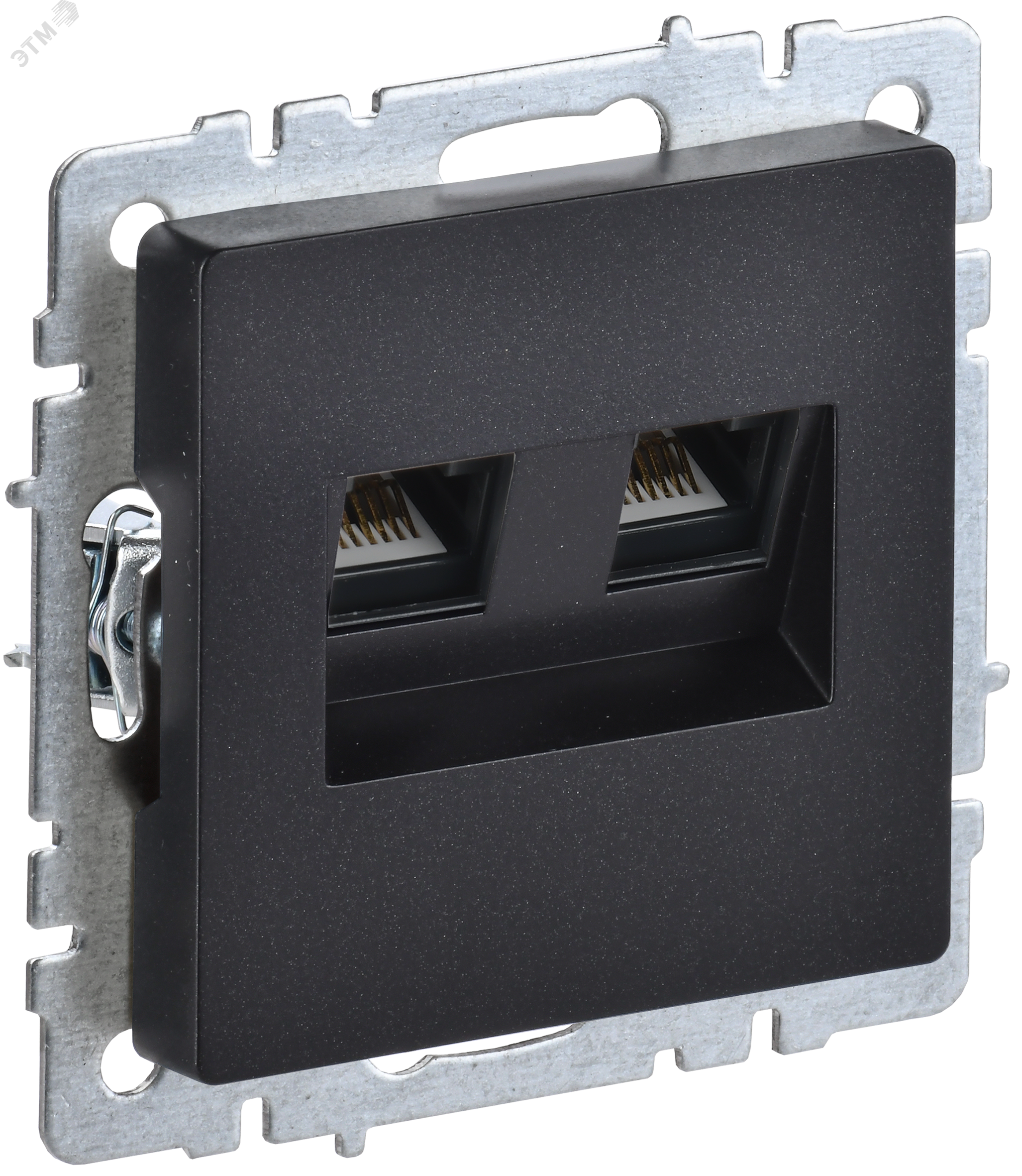 Розетка компьютерная двойная СП RJ45 кат.5E BRITE РК10-2-БрЧ черн. BR-K20-1-K02