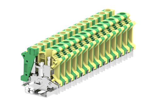 Заземляющая клемма 310993 - Заземляющая клемма, SUK10, тип фиксации провода: винтовой, номинальное сечение: 10 мм кв., ширина: 10,2 мм, цвет: желто-зеленый, тип монтажа: DIN 35
