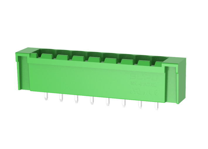 Вилочный разъем на плату MC-PA5.08V22-I-0002 - Вилочный разъем, вертикальный, на плату, шаг: 5.08 мм, 22 полюса, фиксация на плате пайкой, исполнение: с дополнительной фиксацией на плате, 320V, 18A, цвет: зеленый Вилочный разъем на плату MC-PA5.08V22-I-0002 - Вилочный разъем, вертикальный, на плату, шаг: 5.08 мм, 22 полюса, фиксация на плате пайкой, исполнение: с дополнительной фиксацией на плате, 320V, 18A, цвет: зеленый