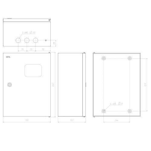 Корпус металлический ЩУ 3-1-0 76 У1 395x310x155 IP54 NO_SIMPLE_STM_SHU-3/1-0 Б0046704